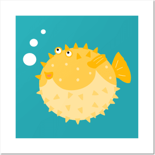 Cute Puffer Fish Posters and Art